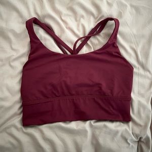 Lululemon energy bra long line red Merlot